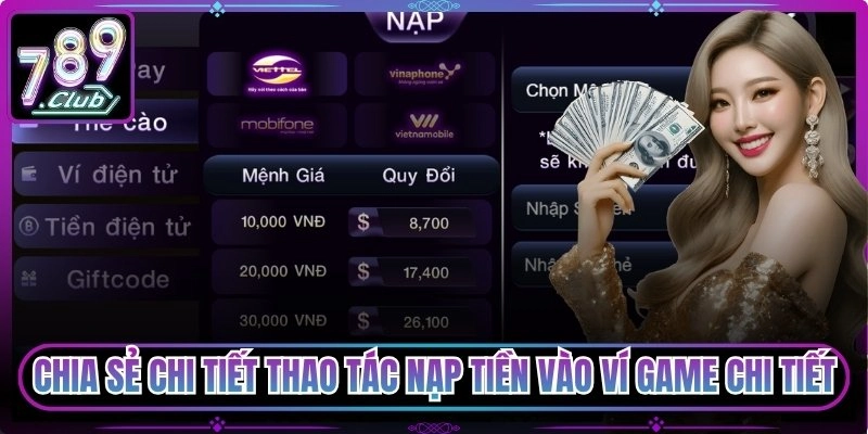 Chia sẻ thao tác nạp tiền vào ví game chi tiết